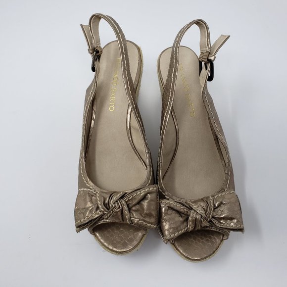 Franco Sarto Brown Wedge Sandals - Picture 8 of 12